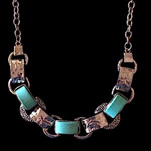 NEW Chunky Western Tibet Turquoise & Silver Necklace